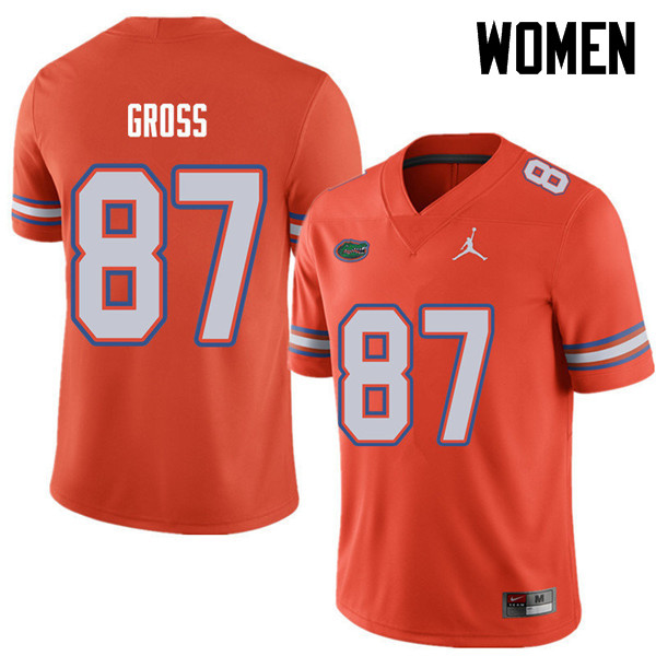 Jordan Brand Women #87 Dennis Gross Florida Gators College Football Jerseys Sale-Orange - Click Image to Close